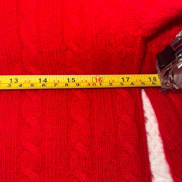 Red Lauren Ralph Lauren Cashmere Cable Knit Sweater Sz S - Picture 11 of 13